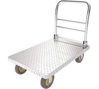 Carrello a Mano Pieghevole in Acciaio Resistente con Ruote: Un Carrello Portatile per Un Facile Trasporto in Magazzini, depositi e all'aperto.