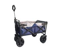 Carrello trolley pieghevole blu da spiaggia con struttura in acciaio