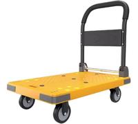 Carrello a mano pieghevole resistente - Carrello a mano con piattaforma con ruote girevoli per un facile spostamento - Carrello piatto ideale per ufficio e magazzino