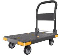 Carrello a mano pieghevole resistente - Carrello con piattaforma con ruote girevoli Carrello portatile a base piatta per un facile spostamento e uso in ufficio robusto carrello pieghevole