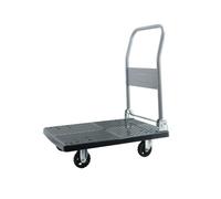Carrello a mano pieghevole, resistente, con piattaforma, con ruote, antiscivolo, per magazzini e officine, soluzione compatta (nero, 90 x 59 x 85 cm)