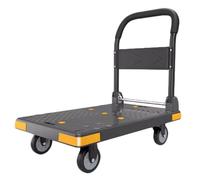 Carrello a mano pieghevole resistente, con piattaforma, con ruote girevoli, carrello a base piatta per un facile spostamento, carrello ideale per ufficio e uso domestico (grigio S)