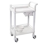 Carrello a mano portatile con 2 livelli di stoccaggio Rolling Beauty Spa & Tattoo Service Cart Carrello in plastica ABS con cassetti per una facile mobilità e nizzazione