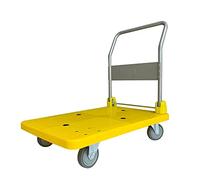 Carrello a pianale in acciaio resistente, con ruote girevoli, piattaforma pieghevole per un facile trasporto, maniglia in metallo, silenzioso, ideale per traslochi di merci