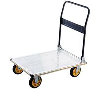 Carrello a pianale pesante - Carrello pieghevole in acciaio con ruote in lega di alluminio e maniglia pieghevole per un facile trasporto e mobilità