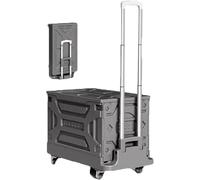 Carrello a pianale portatile Carrello a pianale trainato a mano Carrello a pianale Carrello mobile Carrello pieghevole silenzioso(Black,XL)