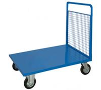 Carrello a pianale singola sponda rete cm.100x50xh93 4 ruote kg.350 trasporto pa