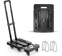 Carrello a pianaleCarrello a pianale in plasticaCarrello pieghevole da 50 cm/55 cmCarrello mobileCarrello a pianale leggero(Black,S)