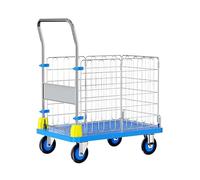 carrello a piattaforma, Carrello for camion con piattaforma 2 in 1 gabbia(Blue,Small)