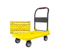 Carrello a piattaforma, Carrello for carrello a base piana pieghevole in acciaio multicolore, dimensioni multiple(Yellow,S)