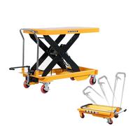 Carrello a Piattaforma Elevatrice, Elevatore a Forbice Idraulico, Carrello Idraulico, Struttura in Acciaio, Sollevatore Merci con 4 Ruote, per Uso Interno,1000kg