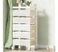 Carrello a più livelli con cestini estraibili, organizer stretto per dispensa e bagno, nessun montaggio necessario
