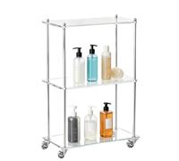 Carrello a rotelle in acrilico - 3 ripiani, per la casa, appartamento, soggiorno, cucina, bagno, ufficio, studio, balcone, terrazza, matrimonio, hotel, ristorante Schu
