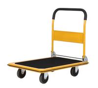 Carrello a spinta in acciaio con piattaforma pieghevole resistente con ruote in gomma da 10,2 cm, capacità 399,2 kg, 91,4 x 61 cm, ideale per traslochi a casa, ufficio e magazzino