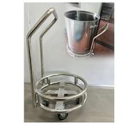 Carrello a spinta manuale in acciaio inossidabile di grado commerciale per secchi isolati e pentole da zuppa - perfetto per cucina, catering, servizio alimentare, 57 cm e facile da manovrare