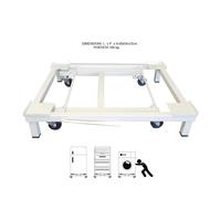 CARRELLO A TELAIO X LAVATRICE ASCIUGATRICE FISSO CON RUOTE IN ACCIAIO BIANCO. CE