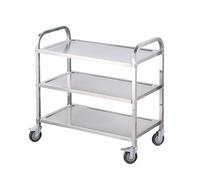 Carrello a tre livelli in acciaio inossidabile carrello per mobile commerciale multi funzionale 3-layer 95 * 50 * 93cm