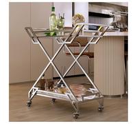 Carrello alimentare a forma di X per hotel - Pannelli resistenti con motivo marmo, telaio in ferro smaltato cotto ad alta temperatura, comode maniglie e guardrail rialzati per un facile servizio e