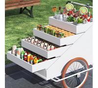 Carrello alimentare mobile per venditori ambulanti, supporto compatto per concessioni con cassetti portaoggetti, ideale per attività all'aperto ed eventi