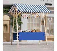 Carrello alimentare pieghevole in legno su ruote, bancarella portatile per mercati agricoli e mostre artigianali, espositore leggero per venditori ambulanti Flower & More (E2 150 x 60 x 200)