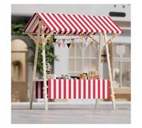 Carrello alimentare pieghevole portatile, altezza 1,8 m, su ruote, per hot dog, gelato, caffè e snack, bancarella in legno leggero (rosso, 106,7 x 69,9 cm)