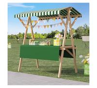 Carrello alimentare portatile in legno, espositore pieghevole per eventi all'aperto, street food, stile 3 (150 x 60 x 200 cm)