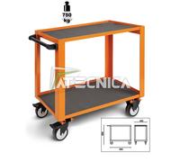 Carrello alta resistenza Beta CP51 O arancio 2 ripiani portautensili 750kg