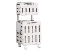 Carrello appendiabiti con ruote - Cesto con ruote per bagno | Cesto portabiancheria doppio arrotolabile per studenti, cameretta dei bambini e viaggi