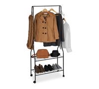 Carrello appendiabiti Porta abiti con ripiani Stand appendiabiti 2 ripiani