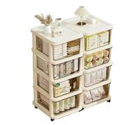 Carrello artigianale con ruote per cucina, bagno, soggiorno, ufficio, 4 ripiani, a doppia fila, per uso domestico e ufficio