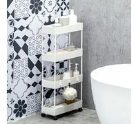 Carrello ausiliario HOMCOM con 4 cestini e 4 ganci rimovibili 40x19x90 cm bianco