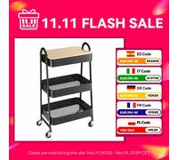 Carrello ausiliario Homcom con ruote con piastra di copertura 45X31X79,4 cm Nero