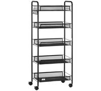 Carrello ausiliario ruota HOMCOM 5 livelli 45x26,5x106 cm nero