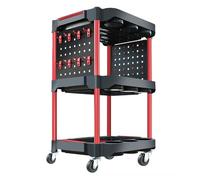 Carrello automatico con ruote bloccabili, stoccaggio di rotolamento a 3 livelli per la gestione degli strumenti e delle parti