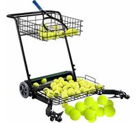Carrello automatico per recuperare palline da tennis, cestino raccogli-palline a mano per una pulizia efficiente del campo, contiene 290 palline