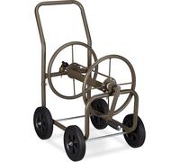 Carrello Avvolgitubo Da Giardino, Carrellino Mobile per Acqua in Metallo, 4 Rote