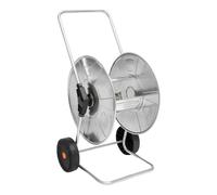 Carrello avvolgitubo da giardino con telaio e rullo in acciaio per tubi fino a 110 mt