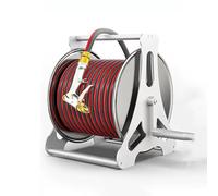 Carrello avvolgitubo da giardino con ugello spray, da parete o portatile, in acciaio inox, organizer per irrigazione e piantagione all'aperto