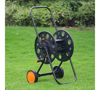 Carrello Avvolgitubo da Giardino per Esterni con Maniglia, Carrello Portatubo Portatile con Ruote, per Irrigazidi Giardini, Prati, Fattorie, Attrezzi per Irrigazione/Black