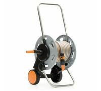 Carrello Avvolgitubo Giardino con Ruote + 4 Raccordi + Tubo 25 m Concept Ready