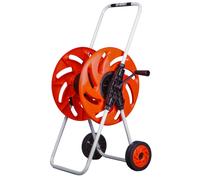 Carrello Avvolgitubo Manuale 80 mt in Acciaio e Plastica Agrati Arancione