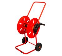 Carrello Avvolgitubo Manuale con Ruote 50 mt Tubo Ø1/2” in Acciaio Verniciato Rosso Agrati