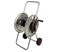Carrello Avvolgitubo Manuale con Ruote 80 mt Tubo Ø1/2” in Acciaio Zincato Grigio Agrati