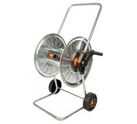 Carrello Avvolgitubo Manuale con Ruote 80 mt Tubo Ø1/2” in Acciaio Zincato Grigio Agrati