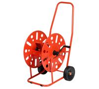 Carrello Avvolgitubo Manuale con Ruote 80 mt Tubo Ø3/4” in Acciaio Verniciato Rosso Agrati