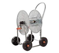 Carrello Avvolgitubo Manuale con Ruote 80 mt Tubo Ø3/4” in Acciaio Zincato Grigio Agrati