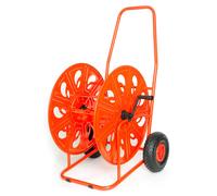 Carrello Avvolgitubo Manuale con Ruote Gonfiabili 140 mt Tubo Ø3/4” in Acciaio