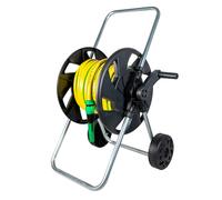 Carrello Avvolgitubo Manuale in Acciaio con Tubo 25 mt e Accessori Agrati Nero