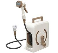 Carrello Avvolgitubo Organizzatore Compatto per Tubi da Giardino, Avvolgitubo Retrattile Portatile, Attrezzo per Autolavaggio Domestico con Pistola Ad Acqua, per Cortile (Color : Beige, S : Hose Car
