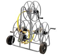 Carrello Avvolgitubo Tripo Manuale Programmabile 3x25 mt in Acciaio Grigio